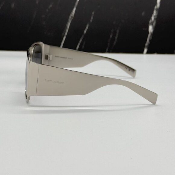 NEW SL636 002 SAINT LAURENT SUNGLASSES UNISEX SILVER GREY METAL EYEWEAR - Picture 7 of 13